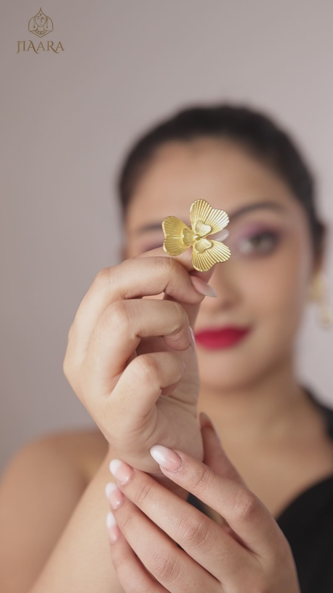Dual Floral Striped Ring