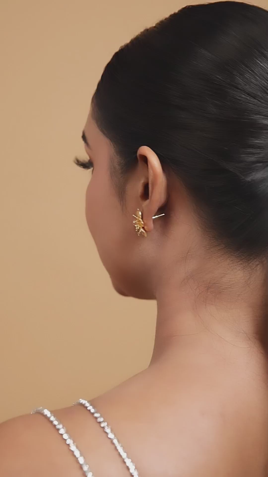 Textured Multilayered Floral Stud Earrings