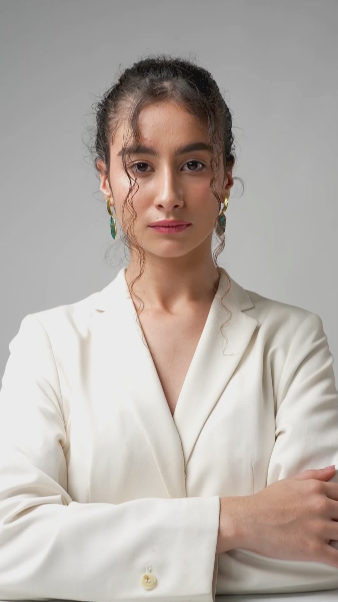 Pentagon Ruby Mohave Drop Earrings