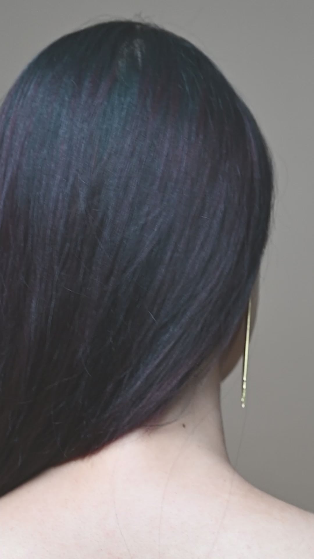 Multi-striped Curtain brass Earrings