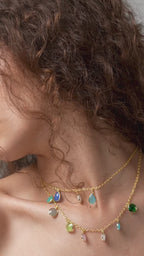 92.5 Sterling Silver - Emerald Stone Necklace