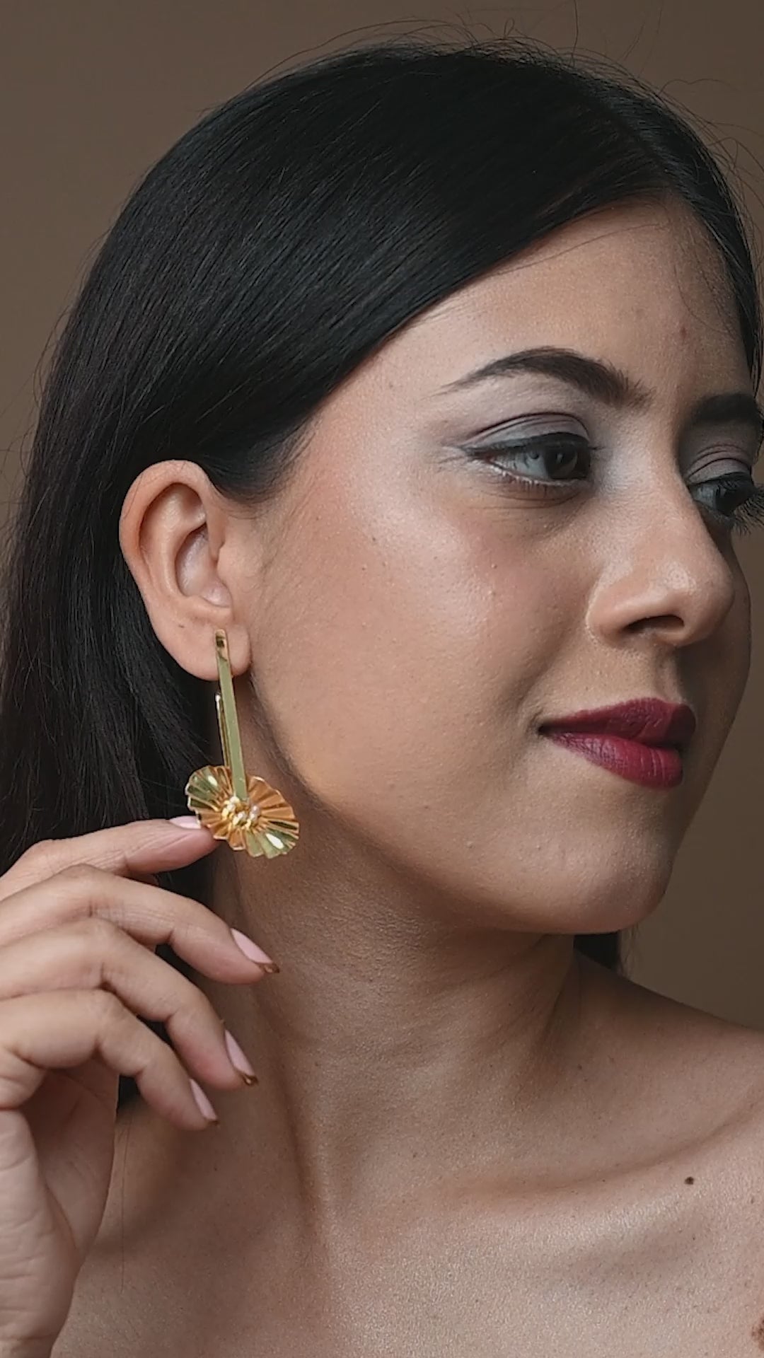 Hammered Wheel Drop Earrings