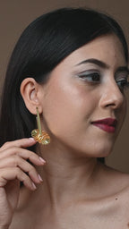 Hammered Wheel Drop Earrings
