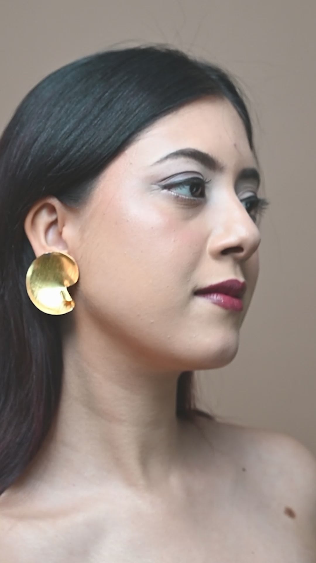 Handcrafted Curvy high gold Earrings