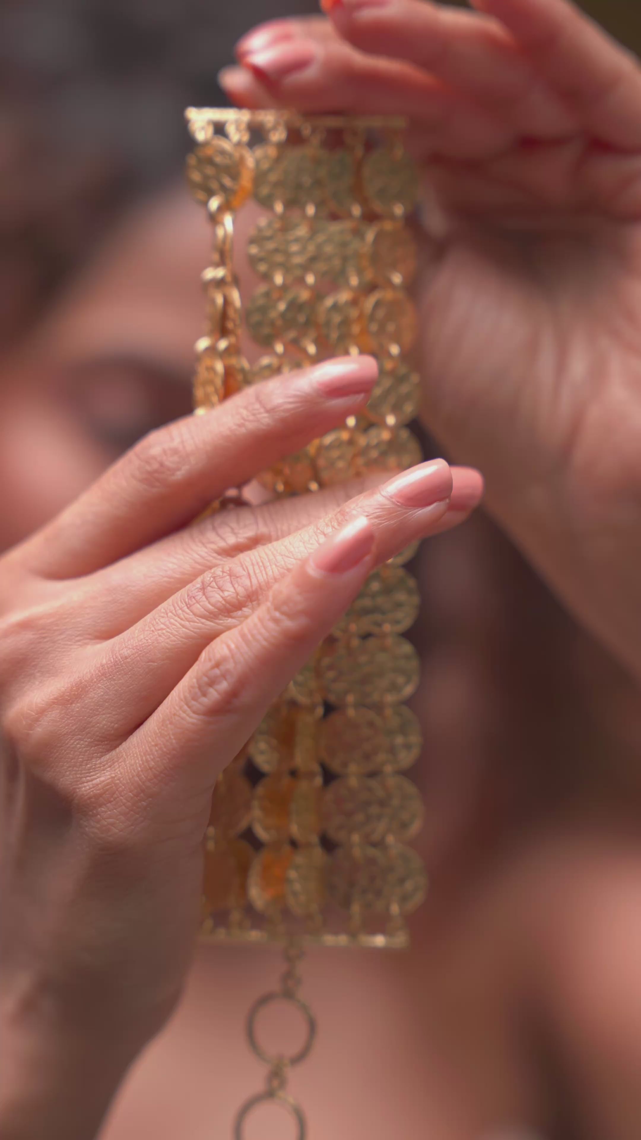 Multilayered Shimmery Coins Bracelet