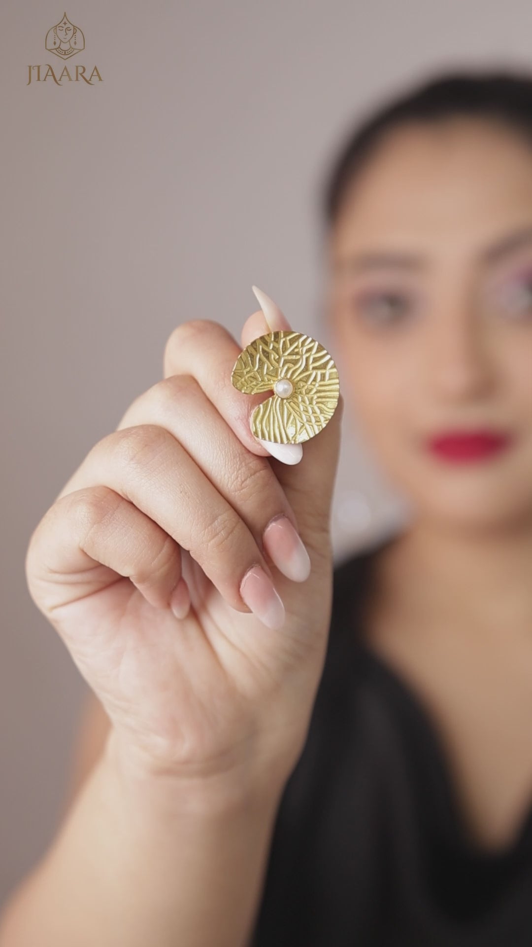 Textured Lotus Leaf Ring
