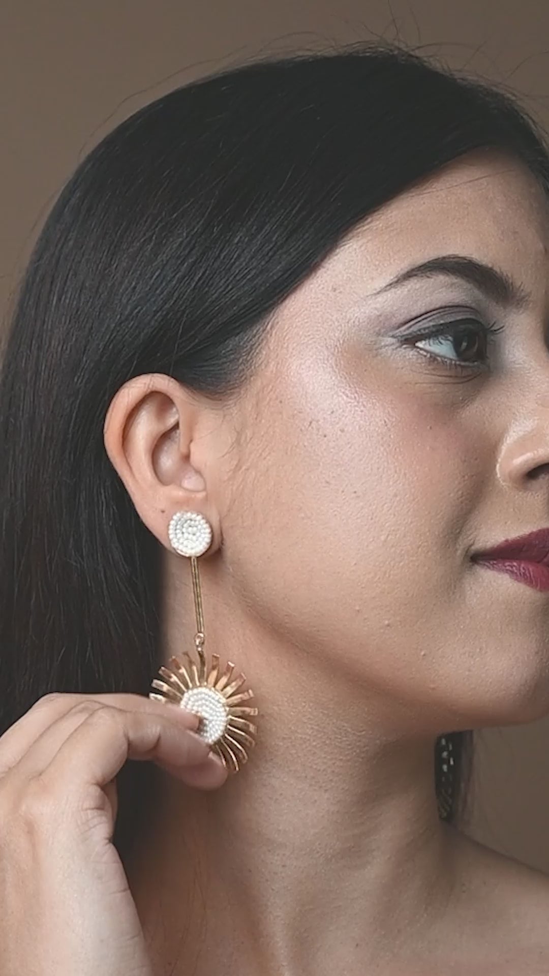 Sunrays clustered pearl Earrings