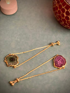 Solar Druzy Stone Chain Rakhi- Turquoise - Jiaarajewellery