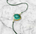 Solar Druzy Stone Thread Rakhi - Green - Jiaarajewellery