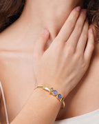 Solstice Royal Blue Solar Druzy & Crystal Cuff Bracelet - Jiaarajewellery