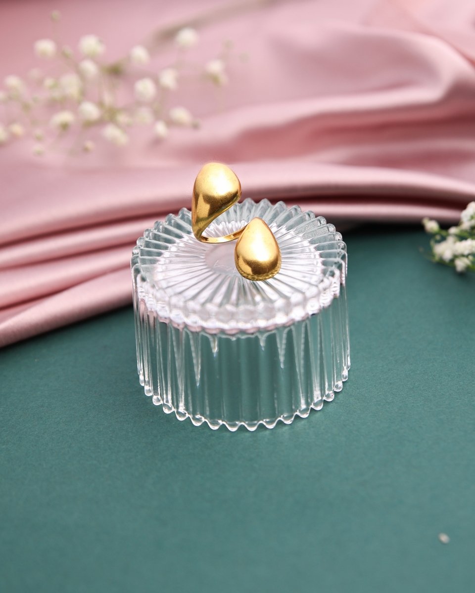 Spiral Adjustable Gold Tone Ring - Jiaarajewellery