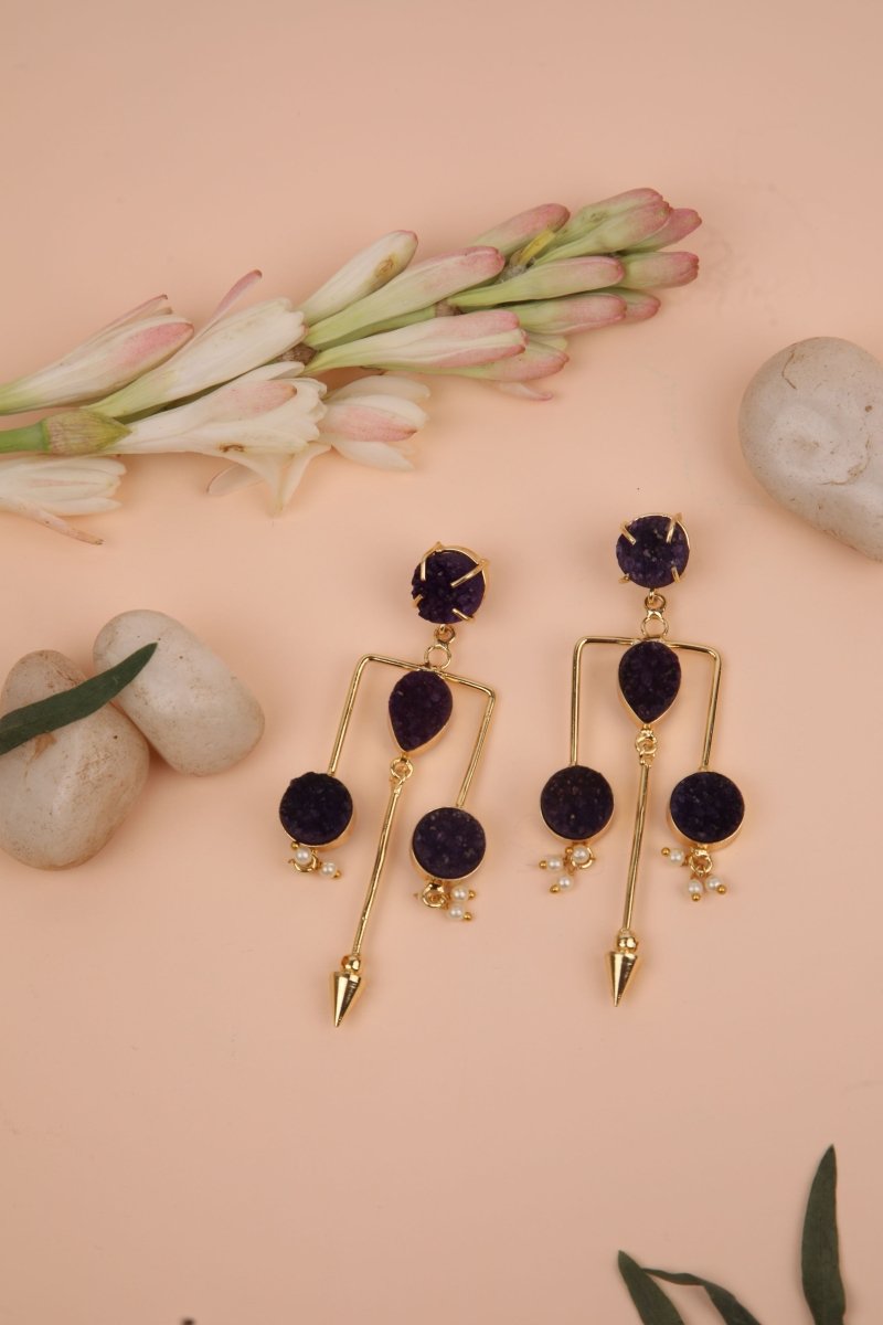 Stellar Chimes Stone Earrings - Jiaarajewellery