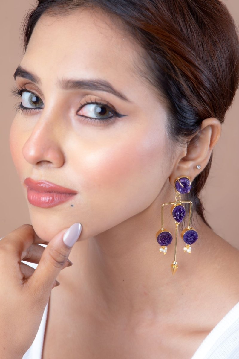 Stellar Chimes Stone Earrings - Jiaarajewellery
