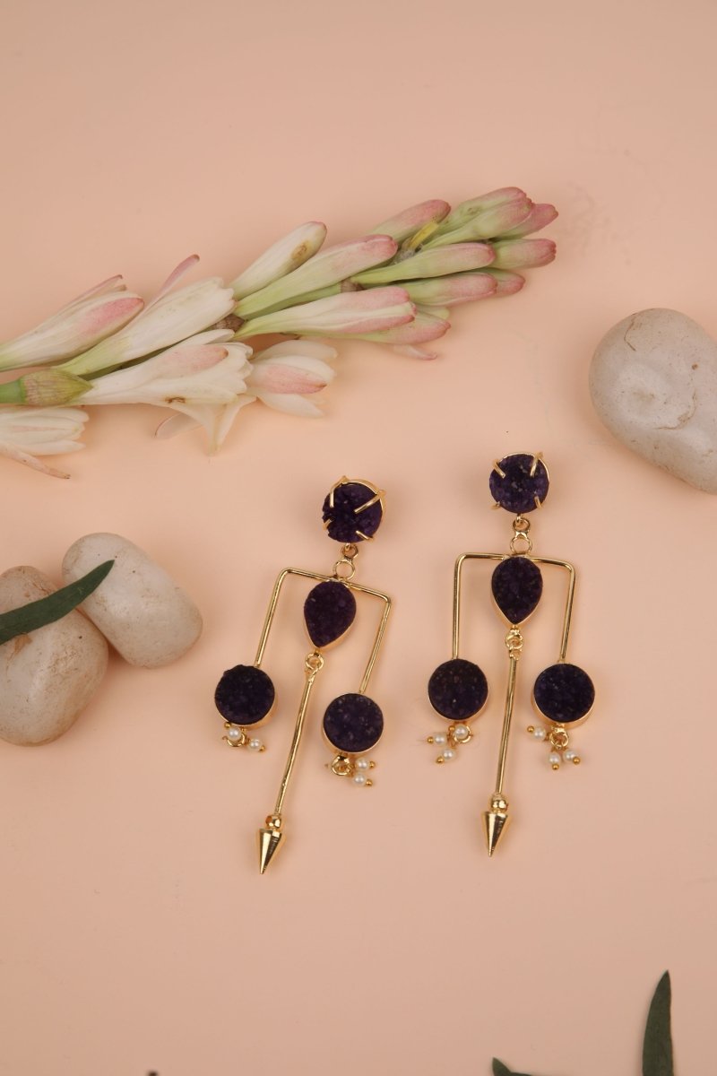 Stellar Chimes Stone Earrings - Jiaarajewellery