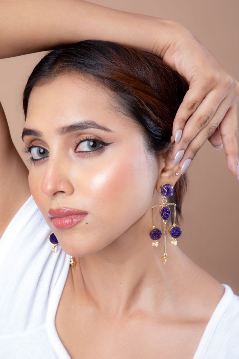 Stellar Chimes Stone Earrings - Jiaarajewellery