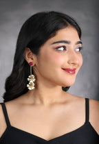 Stone & Flower Updown Earrings - R - Jiaarajewellery