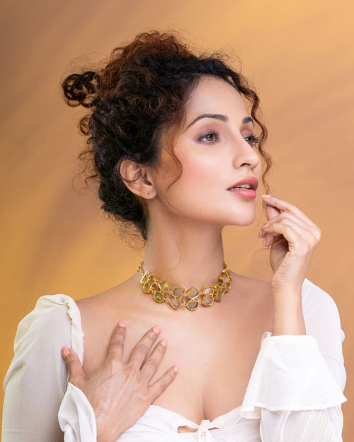 Stone Symphony double layer Necklace - Green - Jiaarajewellery