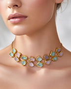 Stone Symphony double layer Necklace - Green - Jiaarajewellery