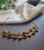 Stone Symphony double layer Necklace - Multicolor - Jiaarajewellery