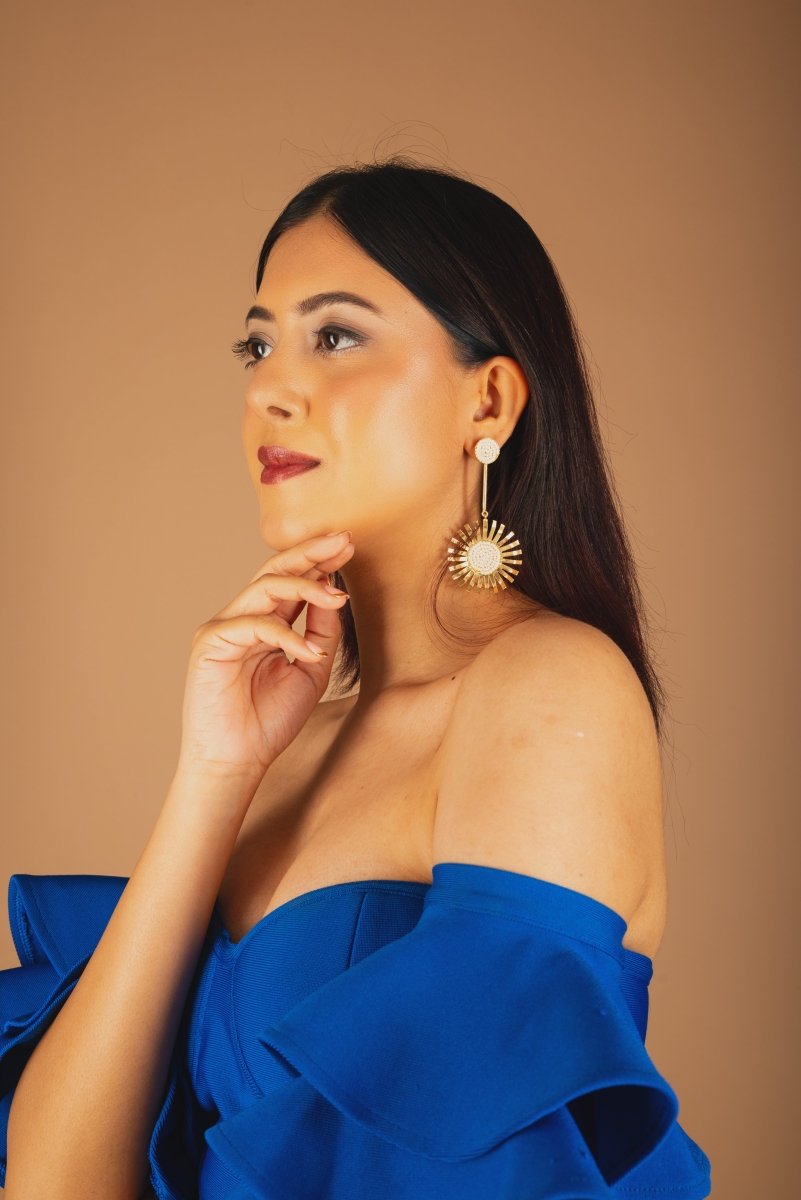 Sunrays clustered pearl Earrings - Jiaarajewellery