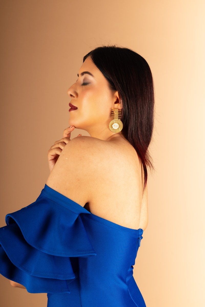 Sunrays Spiral Pearl Earrings - Jiaarajewellery