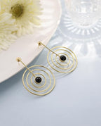 SunStone Spiral Wire Earrings - Black - Jiaarajewellery