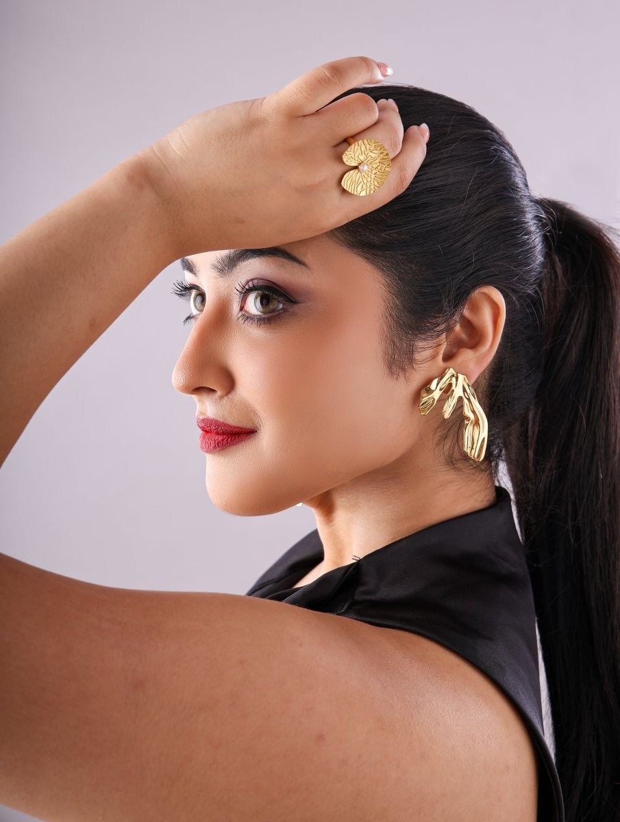 Textured Lotus Leaf Ring - Jiaarajewellery