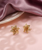 Textured Multilayered Floral Stud Earrings - Jiaarajewellery
