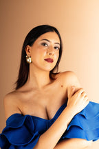 Tri pearl Seashell Earrings - B - Jiaarajewellery