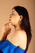 Twist & Twirl Pearl Studded Flower Earrings - Jiaarajewellery