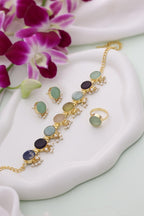 Whispering Stones Multicolor Choker Set - Jiaarajewellery