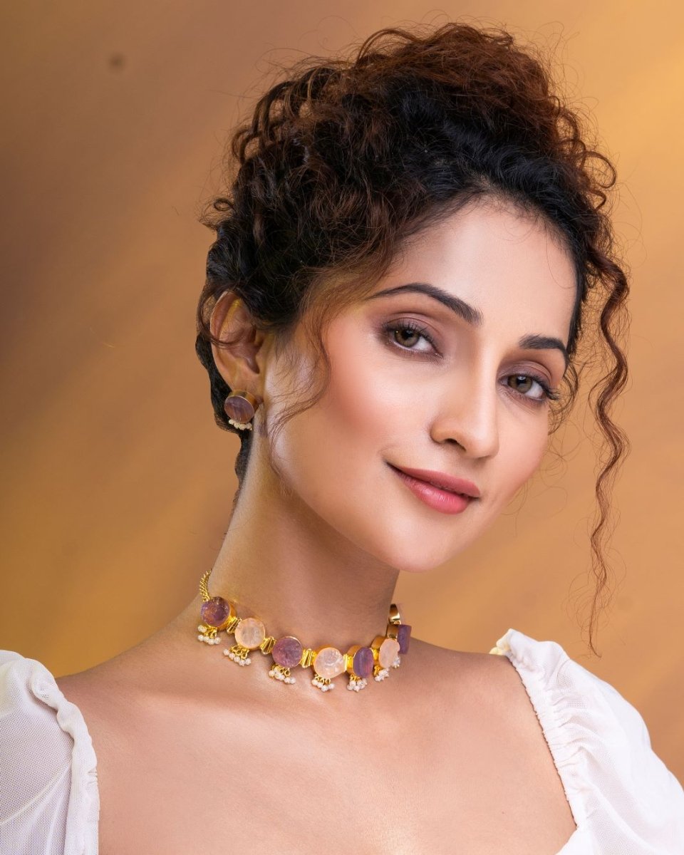 Whispering Stones Multicolor Choker Set - Pastel - Jiaarajewellery