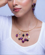 Winterline Hasli Purple - black Necklace - Jiaarajewellery